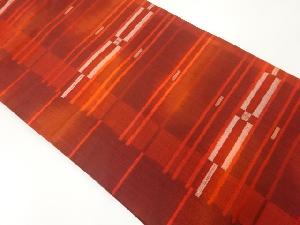 リサイクル　変わり横段に抽象模様織出し暈し名古屋帯